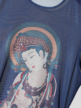 Men's Avant-Garde High Street Buddhist Graphic Mesh Sheer Tank SKUL65895