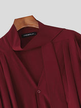 Men's Deconstructed Ribbon Long Sleeve Shirt SKUL37673