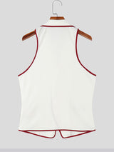 Men's Bold Stripe Piped Colorblock Casual Waistcoat SKUL21169