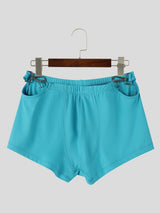 Men's Sexy Avant-Garde Beach Pool Metal O-Ring Hollow Side Low-Rise Swim Trunk SKUL83108