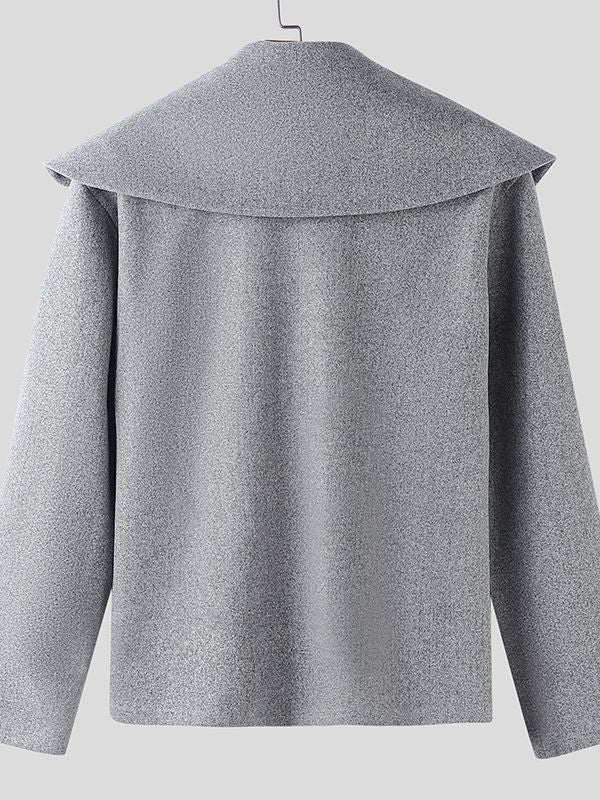 Men's Solid Color Sailor Collar Pullover Long Sleeve Hoodie SKUL47683