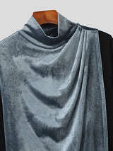 Men's Colorblock Layered High Neck Long Sleeve T-Shirt SKUL30476