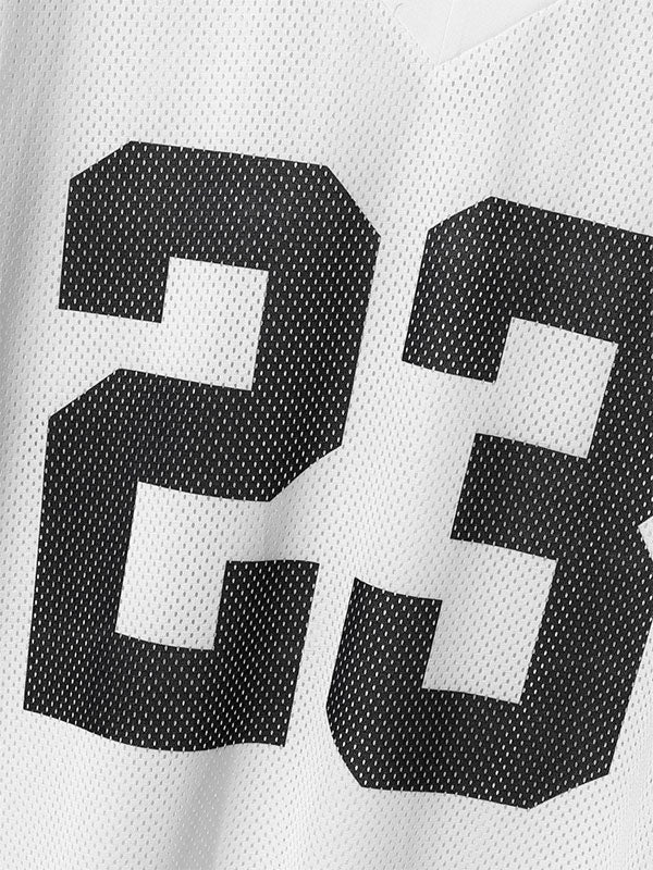 Men's Number 23 Lace Patchwork Short Sleeve T-Shirt SKUL19150