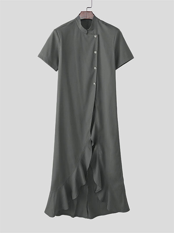 Men's Ruffle Hem Short Sleeve Blazer SKUL22526