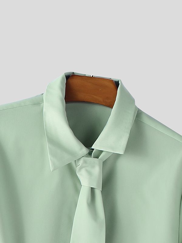 Men's Deconstructed Asymmetric Placket Design Long Sleeve Shirt SKUL43599