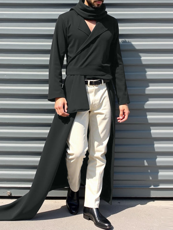 Men's Irregular Hem Scarf Long Sleeve Blazer SKUL34122