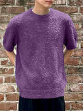 Mens Fleece Solid Casual Short Sleeve T-Shirt SKUK50847