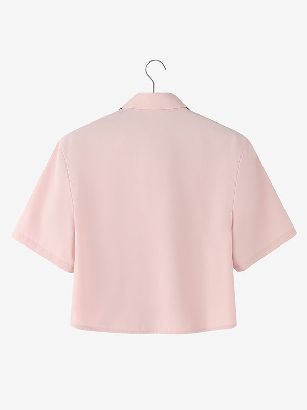 Men's Ruffle Cropped Short Sleeve Shirt SKUL55200