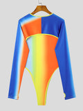 Mens Colorful Ombre Deconstruction Long Sleeve Bodysuit SKUK25711