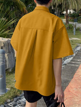 Men's Irregular Hem Short Sleeve Shirt SKUL30471