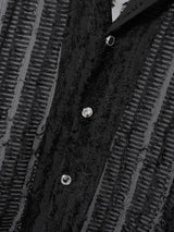 Men's Plush Fringe Short Sleeve Shirt SKUL24783