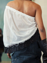 Men's Lace Mesh Patchwork Number Print Bandeau Tank SKUL54411