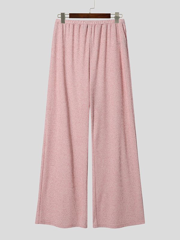 Men's Cozy Comfort Solid Textured Straight Wide Leg Pajama Pant SKUL70255