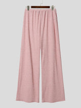 Men's Cozy Comfort Solid Textured Straight Wide Leg Pajama Pant SKUL70255