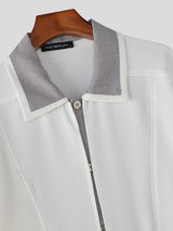 Men's Fake Two Piece Color Block Long Sleeve Jacket SKUL36468