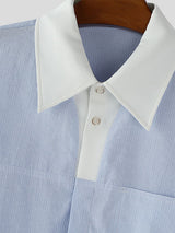 Men's Striped Color Block Short Sleeve Shirt SKUL23655