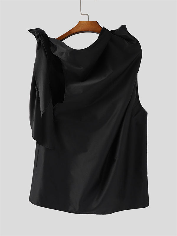 Men's 3D Floral Patchwork Fringe Sleeveless T-Shirt SKUL15372