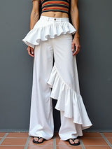 Mens Ruffle Trim Design Casual Pant SKUL10637