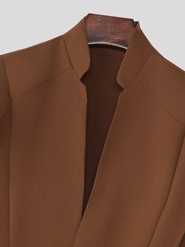 Men's Deconstructed Padded Shoulder Short Sleeve Jumpsuit SKUL47945