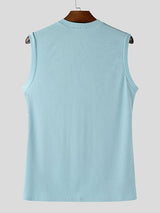 Men's Metal Chain Closure Sleeveless Longline Cardigan SKUL56550