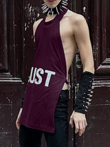 Men's Letter Print Back Tie Tank SKUL51840