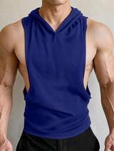 Men's Athletic Extreme Drop Armhole Hooded Fit Tank SKUL77446