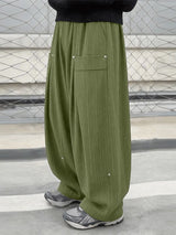 Men's Solid Color Textured Wide Leg Casual Pant SKUL56225