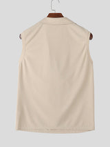 Men's Solid Cowl Neck Casual Tank SKUL29761