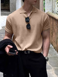 Mens Solid Knit Short Sleeve Golf Shirt SKUK34539
