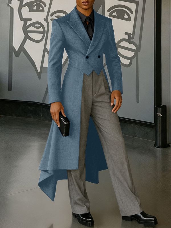 Men's Deconstructed Asymmetric Hem Casual Blazer SKUL41338