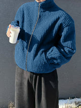 Men's Striped Texture Long Sleeve Cardigan SKUL25922