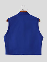 Men's Vintage Aristocrat Double-Breasted Gold Crest Button Military Drummer Tank SKUL77517