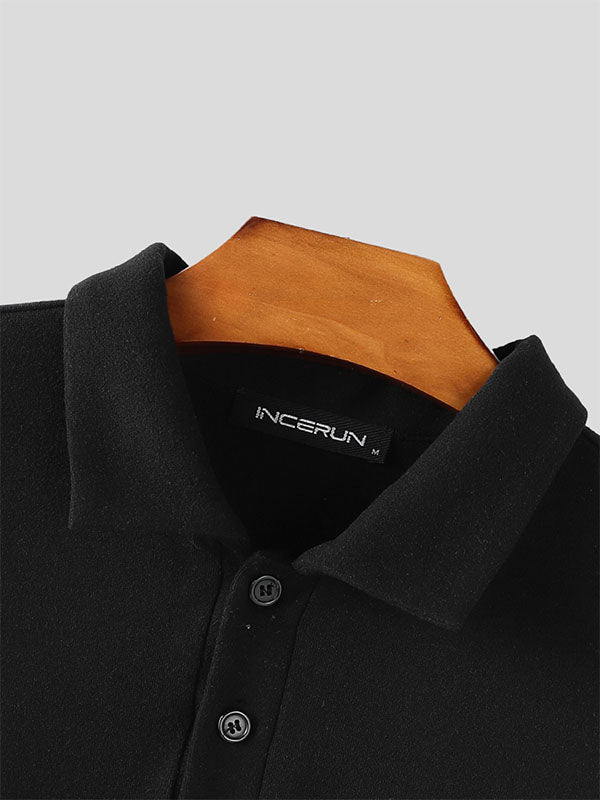 Men's Solid Color Knit Double Pocket Short Sleeve Shirt SKUL21109