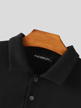 Men's Solid Color Knit Double Pocket Short Sleeve Shirt SKUL21109