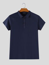 Men's Avant-Garde Semi-Sheer Mesh Raglan Polo Shirt SKUL63041