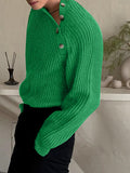 Mens Solid Button Design Knit Pullover Sweater SKUK39004