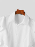 Mens Ruffle Trim Lapel Long Sleeve Shirt SKUK43624