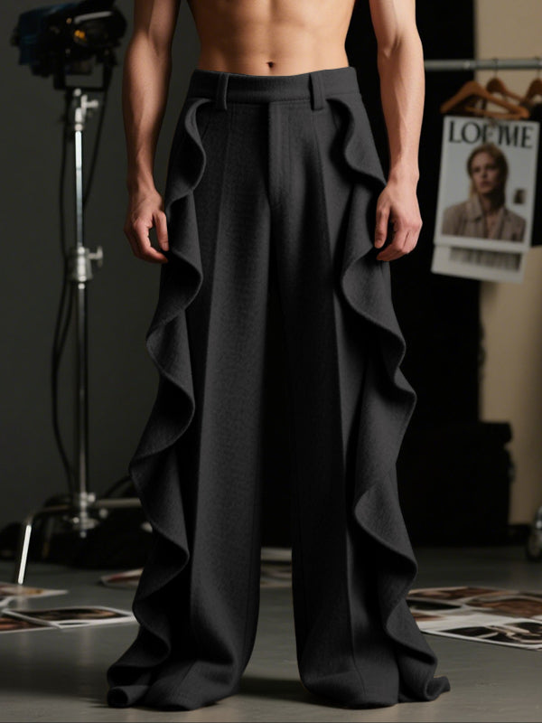 Men's Ruffled Patchwork Casual Pant SKUL29560