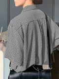 Mens Plaid Tie Casual Short Sleeve Shirt SKUK41131