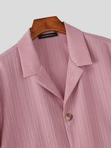 Men's Solid Color Textured Casual Short Sleeve Blazer SKUL54443