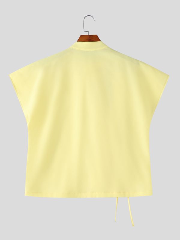 Men's Tie Hollow Short Sleeve T-shirt SKUL58915