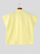 Men's Tie Hollow Short Sleeve T-shirt SKUL58915