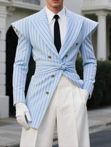 Men's Padded Stripe Casual Long Sleeve Blazer SKUL32753