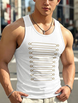 Men's Gym Sun Graphic Print Sleeveless Scoop Neck Tank SKUL70233