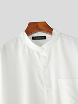 Men's Solid Color Casual Short Sleeve Shirt SKUL24193