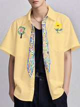 Mens Floral Print Casual Short Sleeve Shirt SKUL08521