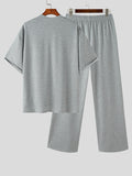 Mens Solid Metal Button Two Pieces Outfits SKUK11272