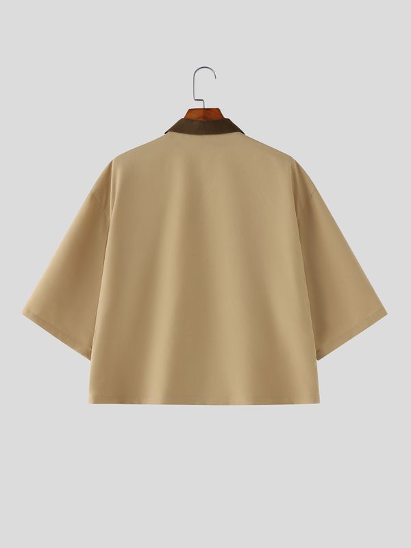 Men's Barn Style Contrast Collar Shirt SKUL53010