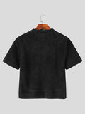 Mens Fleece Crew Neck Short Sleeve T-Shirt SKUK41847