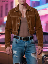 Men's Contrast Cropped Long Sleeve Blazer SKUL30800